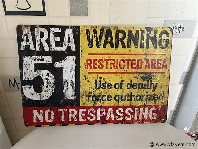 Metalen retrolook sierbord - afbeelding 1 van  1