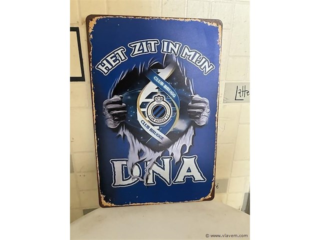 Metalen retrolook sierbord - afbeelding 1 van  1