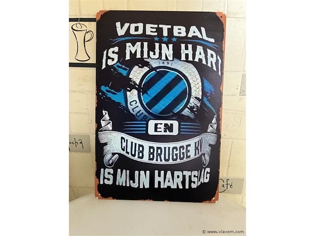 Metalen retrolook sierbord - afbeelding 1 van  1