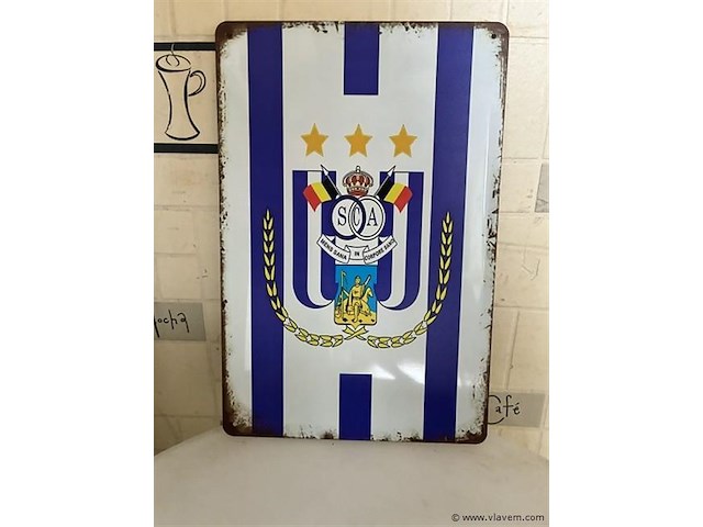 Metalen retrolook sierbord - afbeelding 1 van  1