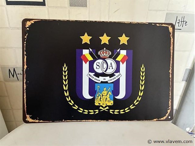 Metalen retrolook sierbord - afbeelding 1 van  1