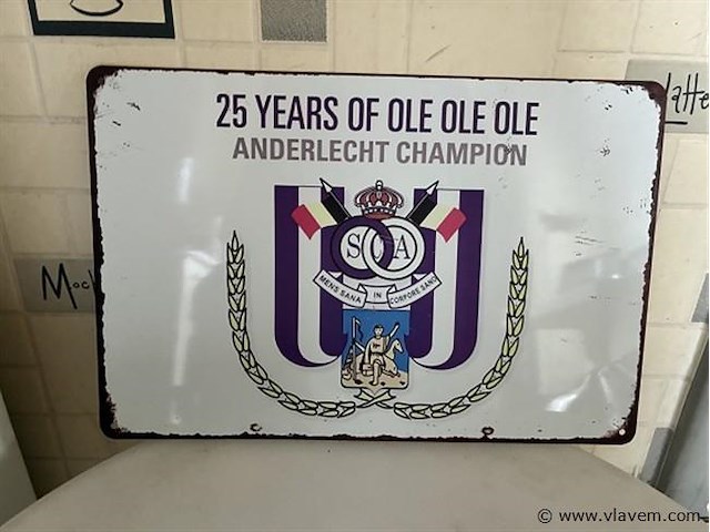 Metalen retrolook sierbord - afbeelding 1 van  1