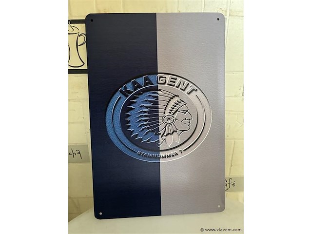 Metalen retrolook sierbord - afbeelding 1 van  1