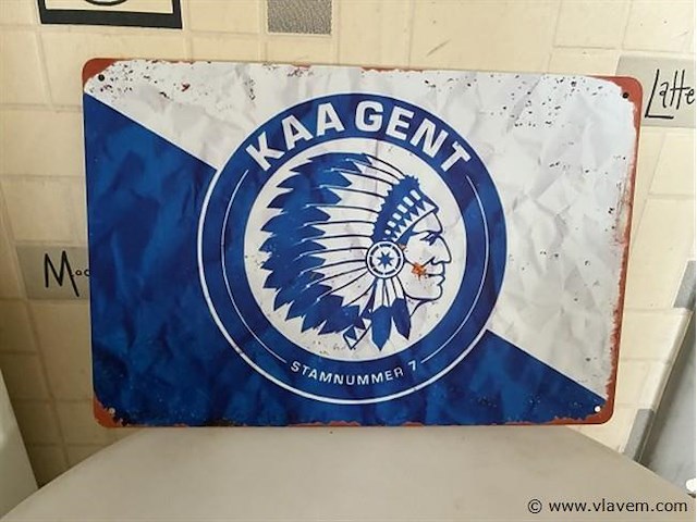 Metalen retrolook sierbord - afbeelding 1 van  1