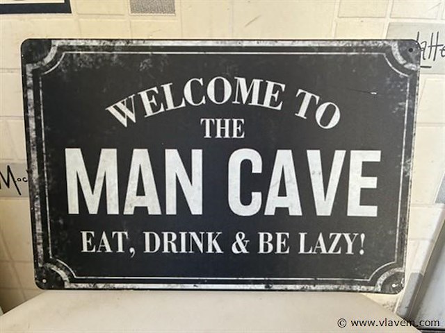 Metalen retrolook sierbord - afbeelding 1 van  1