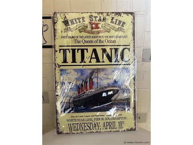 Metalen retrolook sierbord - afbeelding 1 van  1