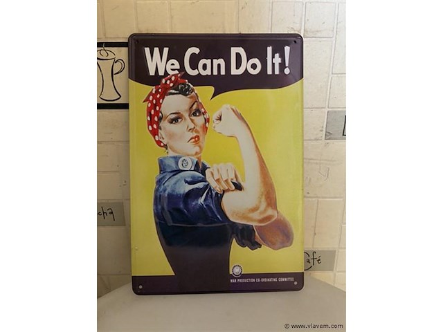 Metalen retrolook sierbord - afbeelding 1 van  1