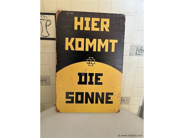 Metalen retrolook sierbord - afbeelding 1 van  1