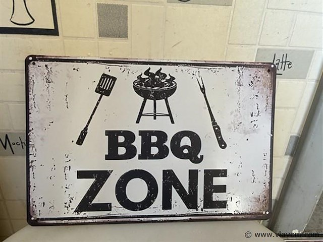 Metalen retrolook sierbord - afbeelding 1 van  1