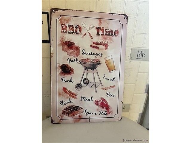 Metalen retrolook sierbord - afbeelding 1 van  1