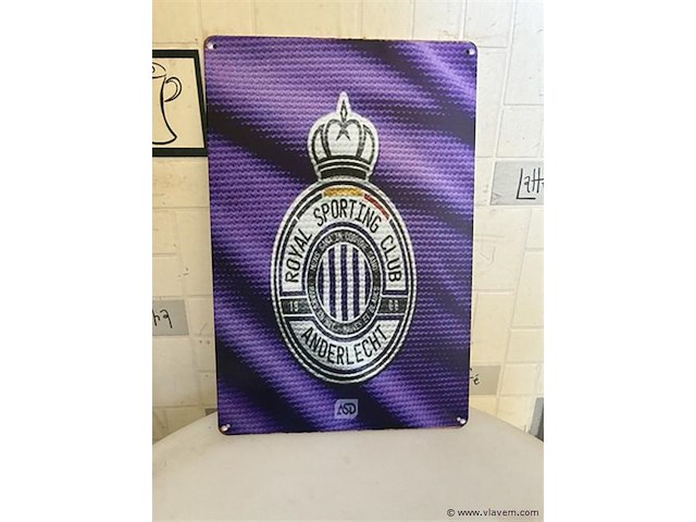 Metalen retrolook sierbord - afbeelding 1 van  1