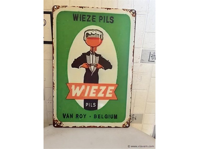 Metalen retrolook sierbord - afbeelding 1 van  1