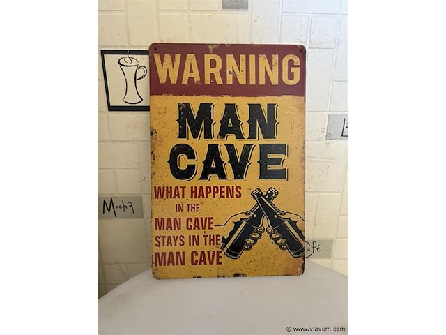 Metalen retrolook sierbord - afbeelding 1 van  1