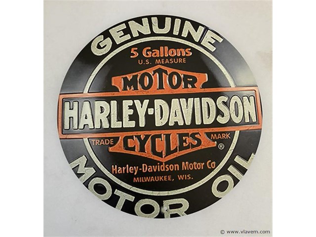 Metalen sierbord retrolook rond - afbeelding 1 van  1