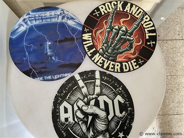 Metalen sierbord retrolook rond - afbeelding 1 van  1