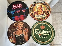 Metalen sierbord retrolook rond - afbeelding 1 van  1