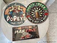 Metalen sierbord retrolook rond - afbeelding 1 van  1