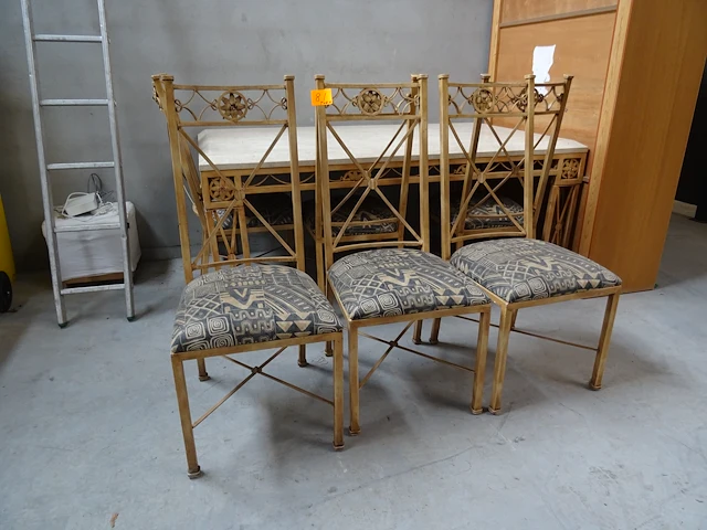 Metalen tuintafel + 6x stoel - afbeelding 1 van  5