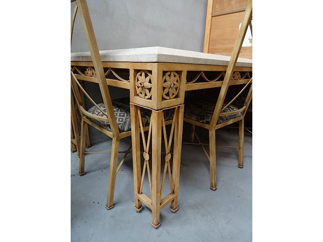 Metalen tuintafel + 6x stoel - afbeelding 4 van  5