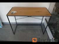 Metalen wandtafels met houten legborden 2 stuks - afbeelding 2 van  3