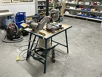 Metalen werkbank vv slijpmachine kinzo, afkortzaag metabo & bankschroef nn - afbeelding 1 van  20