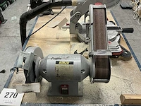 Metalen werkbank vv slijpmachine kinzo, afkortzaag metabo & bankschroef nn - afbeelding 5 van  20