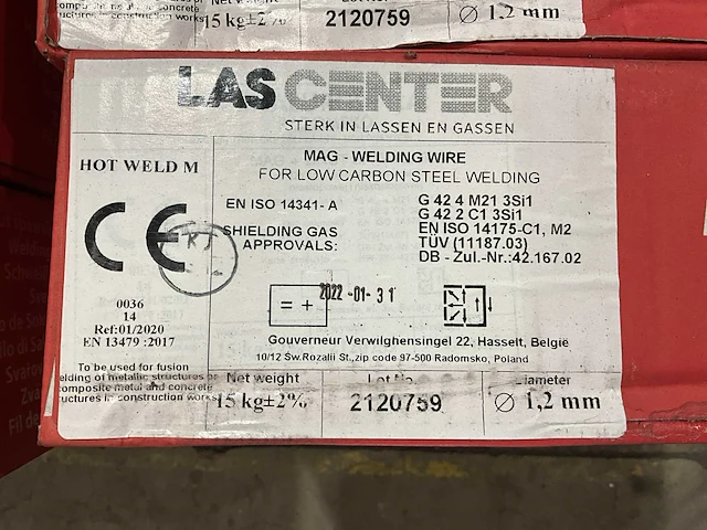 Metalurgia 0,8+ 1,0 mm grote partij lasdraad op rol - afbeelding 2 van  3