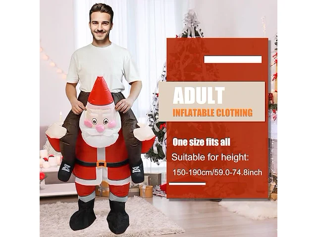 Metaparty opblaasbaar kerstmankostuum - afbeelding 2 van  3