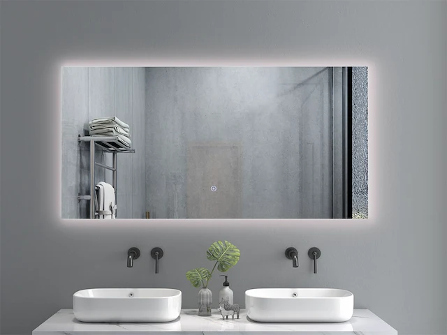 Meubel 1204 rvs / natuursteen 120 cm met nieuwe led spiegel - afbeelding 5 van  5