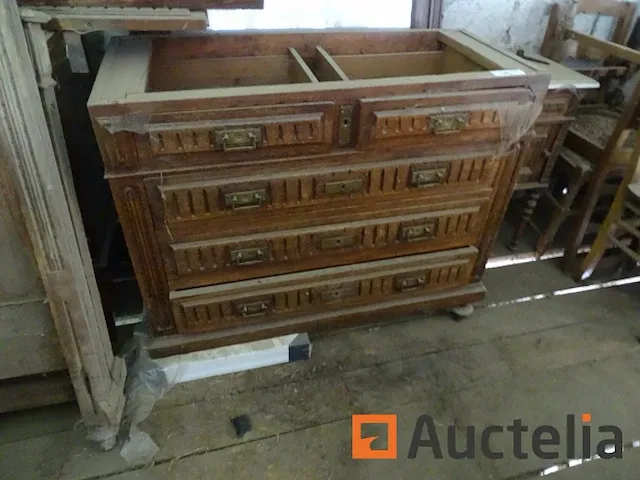 Meubilair hout 5 lades (+ marmer) - afbeelding 1 van  4