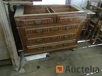 Meubilair hout 5 lades (+ marmer) - afbeelding 1 van  4