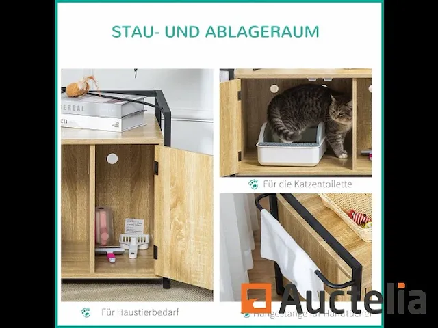 Meubilair voor kattenbakvulling - natuurlijk hout - afbeelding 6 van  7
