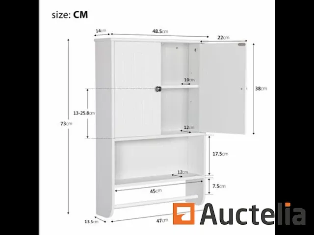 Meubilair wand kast badkamer rek toilet - afbeelding 2 van  4