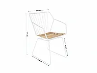Meubili - 4x afi stoel staal wit / teak incl kussen - afbeelding 1 van  2