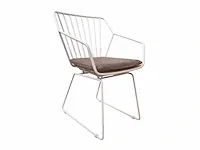 Meubili - 4x afi stoel staal wit / teak incl kussen - afbeelding 2 van  2