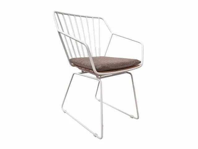 Meubili - 6x afi stoel staal wit / teak incl kussen - afbeelding 2 van  2