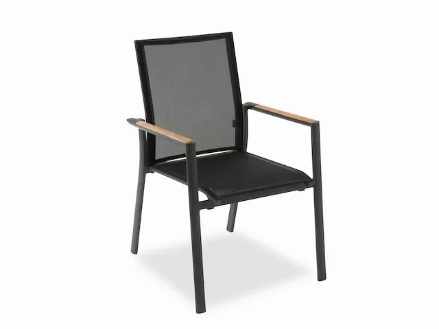 Meubili - demi-linate tafel 280*100 alu charcoal / glas grijs + 8 lucile armstoelen - afbeelding 2 van  2