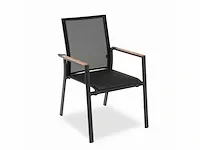Meubili - demi-linate tafel 280*100 alu charcoal / glas grijs + 8 lucile armstoelen - afbeelding 2 van  2
