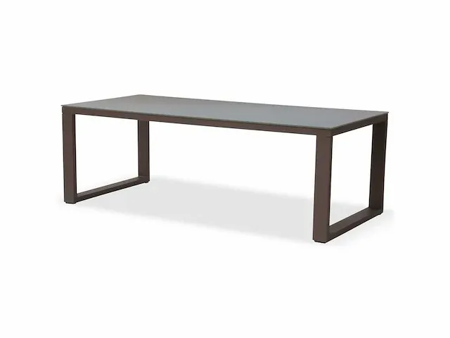 Meubili - demi-linate tafel 280*100 alu charcoal / glas grijs - afbeelding 1 van  1
