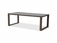 Meubili - demi-linate tafel 280*100 alu charcoal / glas grijs - afbeelding 1 van  1