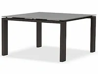Meubili - fritz-mar tafel 100*100 alu charcoal / glas grijs
