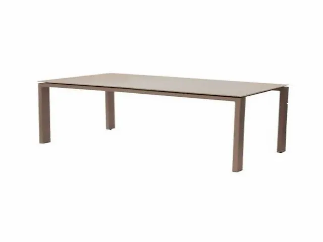 Meubili - fritz-mar tafel 150*80 alu taupe / glas taupe - afbeelding 1 van  1