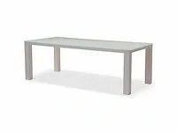 Meubili - fritz-mar tafel 220*100 alu wit / glas wit