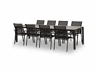 Meubili - fritz-mar tafel 280*100 alu charcoal / glas grijs + 8 lucile armstoelen - afbeelding 1 van  1