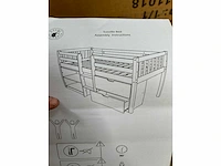Mezzazine bed met opbergruimte 90 x 200 wit en naturel - afbeelding 1 van  1
