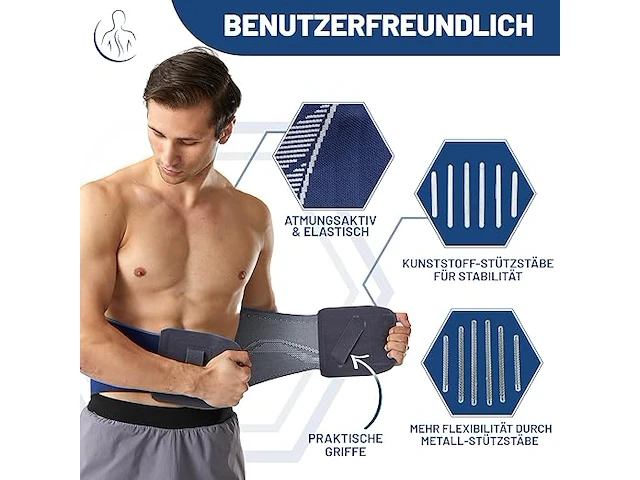 Mhkk orthowing actieve rugbandage (heren, m) - afbeelding 3 van  5