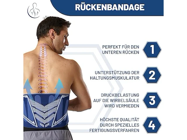 Mhkk orthowing actieve rugbandage (heren, m) - afbeelding 5 van  5