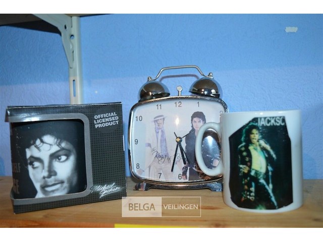 Michael jackson 2 tassen en wekker - afbeelding 1 van  3
