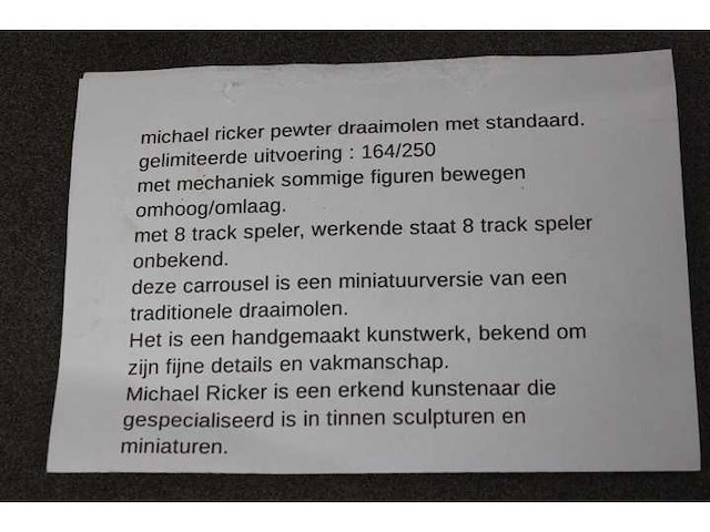 Michael ricker - draaicarrousel - decor object - afbeelding 6 van  8