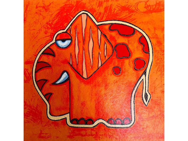 Michiel molenaar - elephant - kleurenzeefdruk - afbeelding 1 van  6